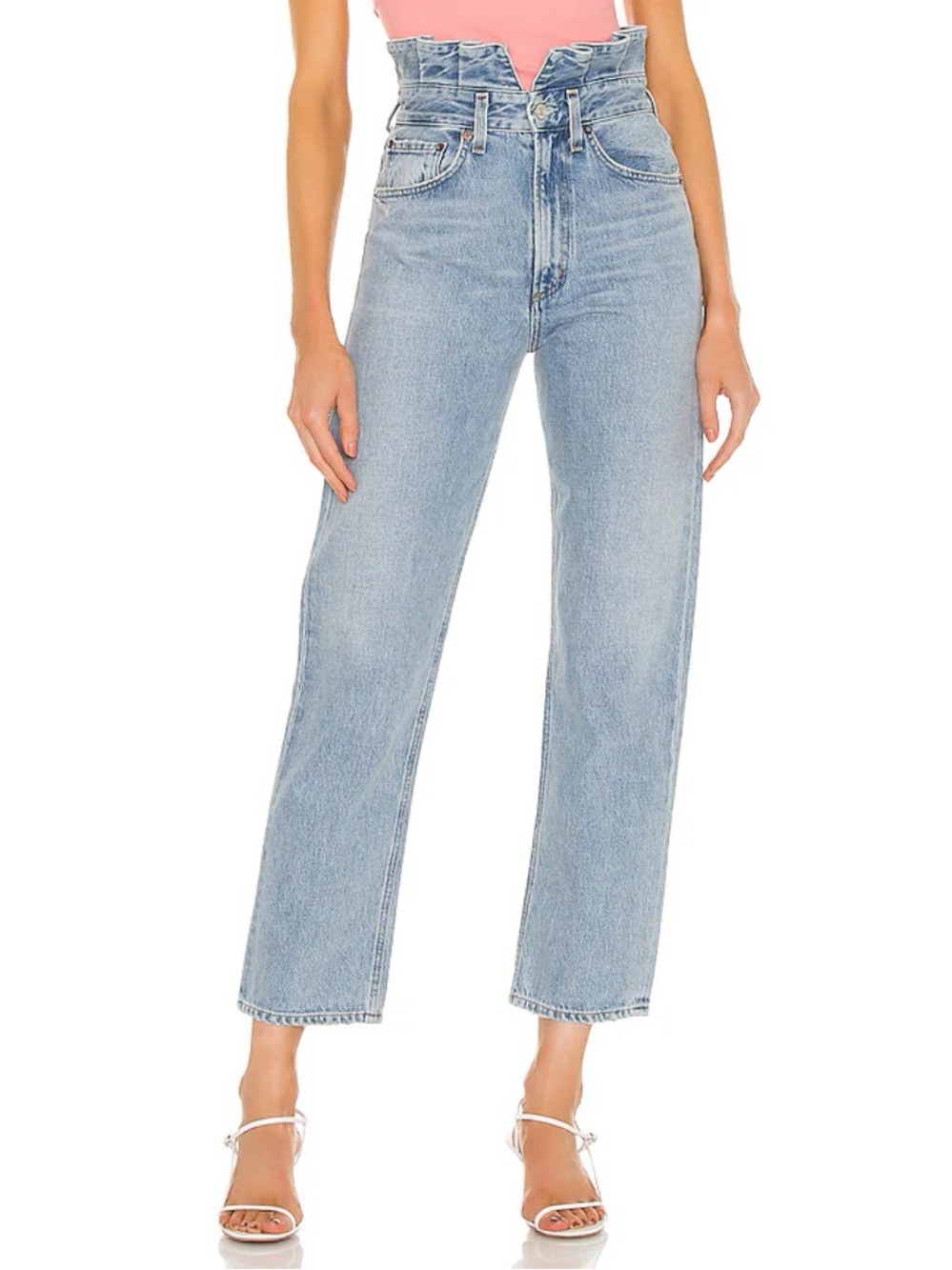 AGOLDE Lettuce Waistband Reworked High Rise Fitted 90s Jeans